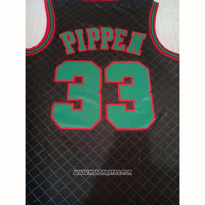 Camiseta Chicago Bulls Scottie Pippen #33 Mitchell & Ness 1997-98 Negro